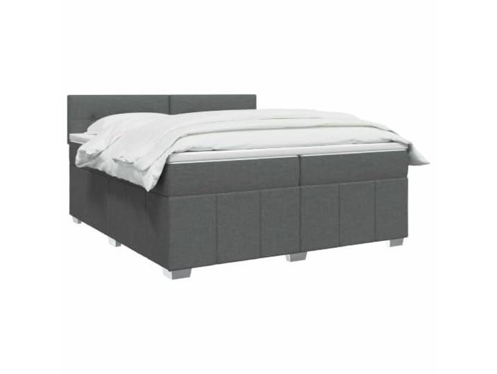 vidaXL Boxspringbett mit Matratze Dunkelgrau 200 x 200 cm Stoff Passt die Unterstützung an deine gewünschte Höhe an, Beleuchte deinen Raum mit flexibler Beleuchtung, Bietet ausgewogene