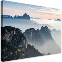 LEINWANDBILD Landschaft Berge Nebel Natur 100x70cm