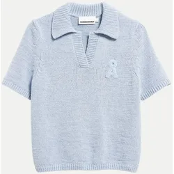 Strickpoloshirt Iconic Blau XS