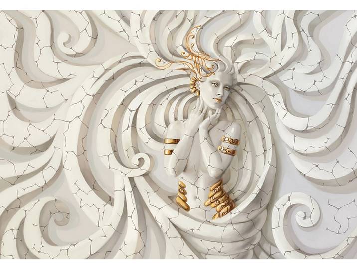 Tapete SCULPTURE 1 Stück vliesfaser weiss 152x104x1cm