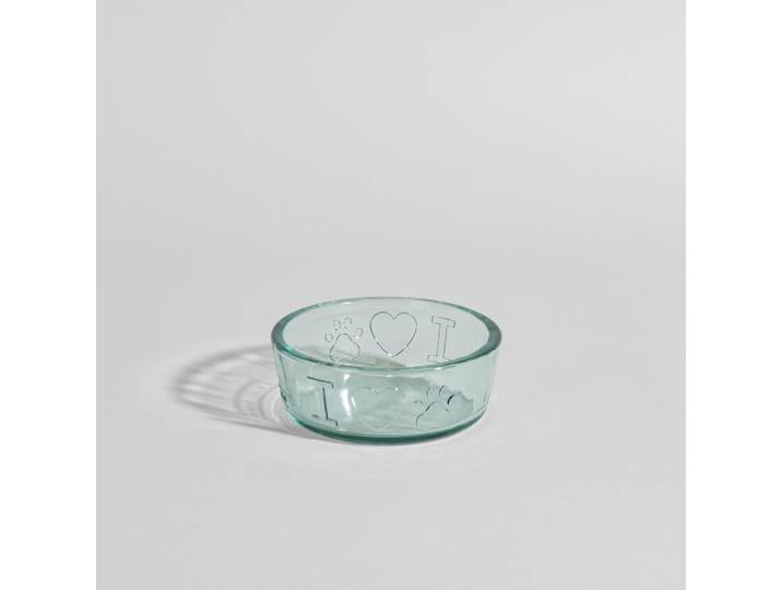 Kleine Schale aus klarem Recyclingglas