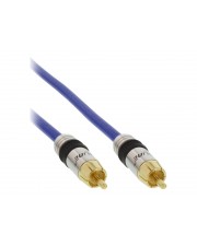 InLine Premium Audiokabel RCA M bis M 15 m doppelt abgeschirmtes Koaxialkabel Blau (89415P)