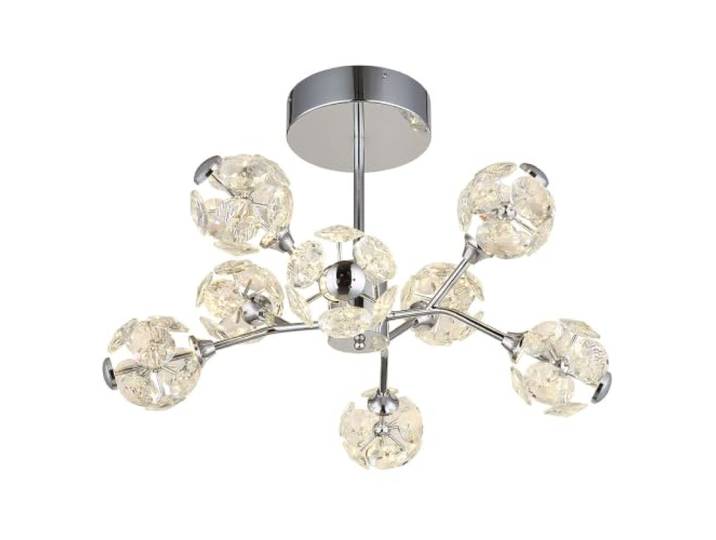 Plafonnier LED aspect cristal argenté Ø 68 cm