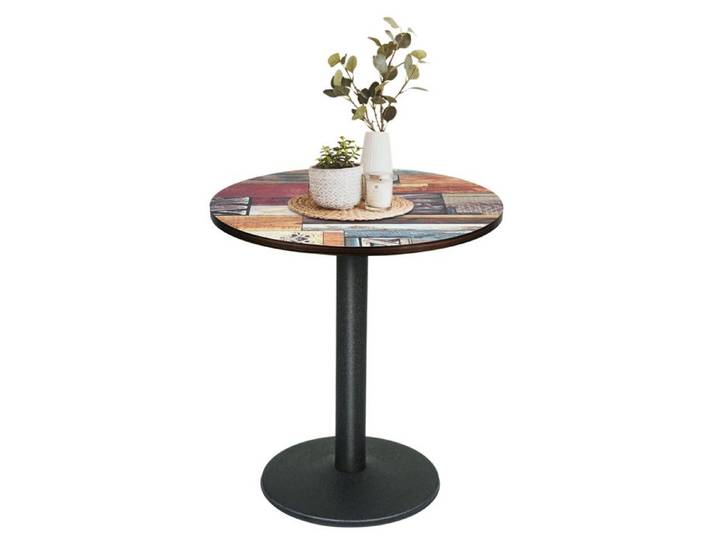 B.LIVEM Table à Manger Industriel Rétro H 72cm Table Bar Cuisine Rond Table de Cuisine en Métal et Bois Table de Bistrot
