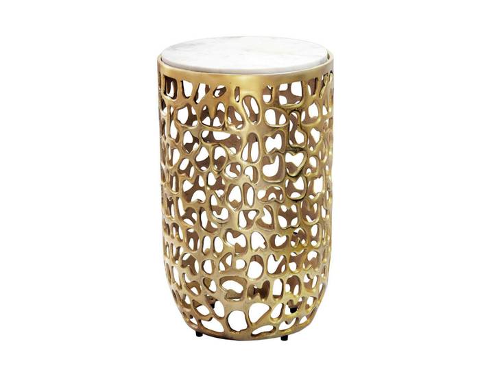 Livetastic Beistelltisch, Gold, Metall, rund, rund, 30x50x30 cm, Wohnzimmer, Wohnzimmertische, Beistelltische, Beistelltische Metall