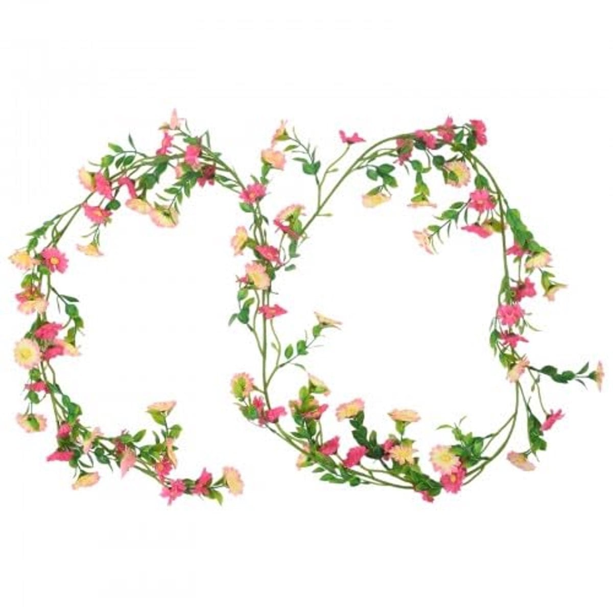 Dailygoods Kunstbloemen Wreath met 88 Madeliefjes - 2.1 m Lang