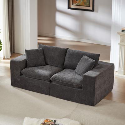 Direct Wicker 78.74'' Modern Chenille Cloud Sofa Couch