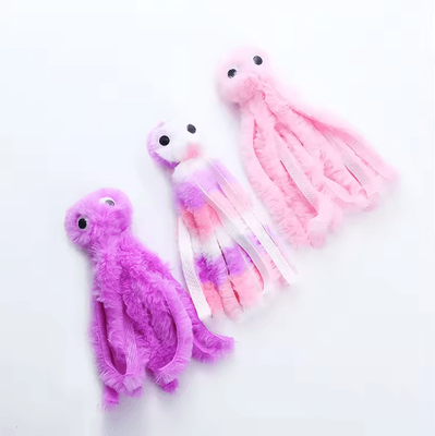 Inspire Picks OctoPaws Plush Octopus Cat Toy For Interactive Play white