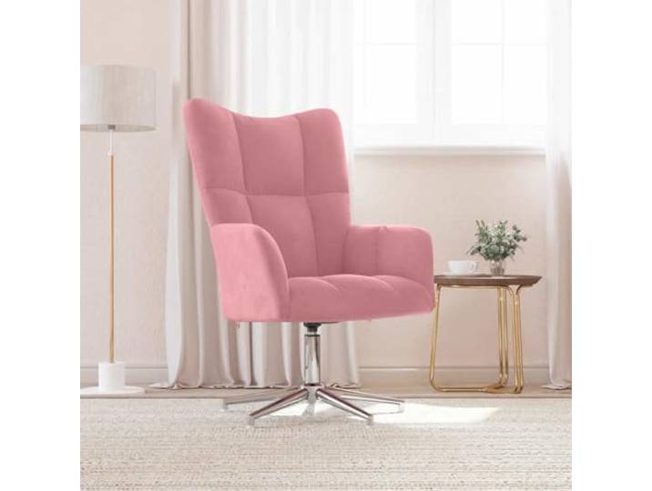IBUQDDV Relaxsessel Rosa Samt mit 360 Grad Drehung, Stahlgestell, Belastbar Weicher Samtbezug, Schaumstoffpolsterung, Stepp-Design, modernes Erscheinungsbild, robuste Konstruktion