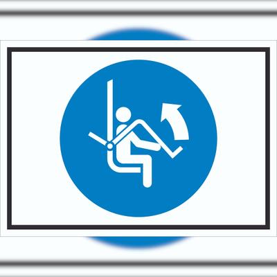 HB-Druck Sicherheitsbügel des Sessellifts öffnen Symbol Schild A6 (105x148mm)
