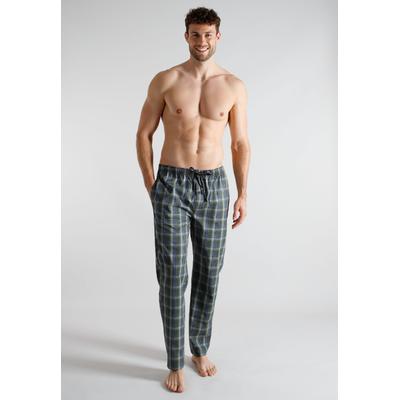 Pyjamahose TOM TAILOR, Herren, Gr. 106, N-Gr, grün (grün, dunkel, karo), Popeline, Obermaterial: 100% Baumwolle, Hosen Pyjamahose, leichte und luftige Qualität