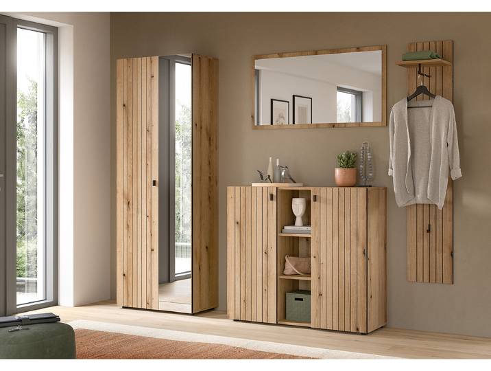 home24 Spiegel Station 106 x 55 x 2cm hout/bruin/Evoke eikenhouten look gecoate spaanplaat 106 x 55 x 2cm