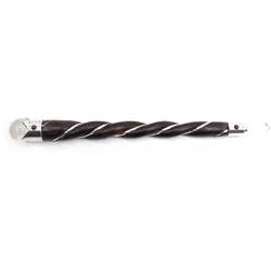 Twisted Wood and Rock Quartz Wand