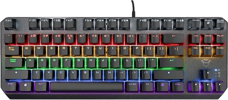 Teclado gaming - Trust GXT 834 Callaz TKL, USB, Retroiluminación, Tecnología N-key, Negro