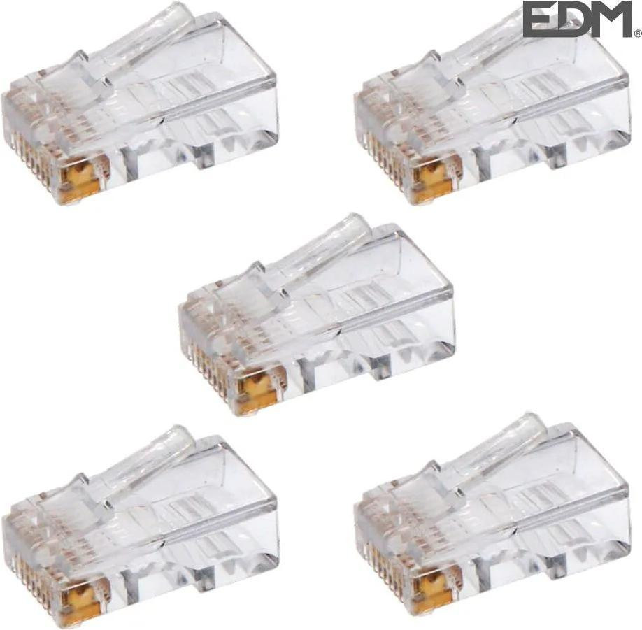 EDM RJ11-connector, 5 stuks, transparant