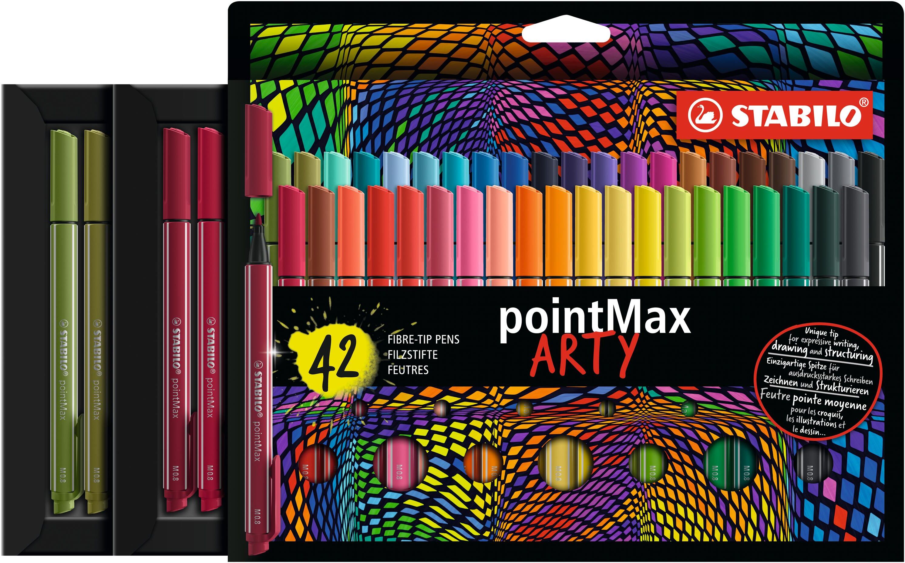 Faserstift STABILO "PointMax Kartone", bunt, Stifte, Faserstift bunt Einheitsgröße
