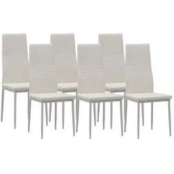 Albatros Esszimmerstühle MILANO 6er Set, Weiss - Polsterstuhl mit Kunstleder-Bezug, Modernes und Stilvolles Design am Esstisch - Küchenstuhl
