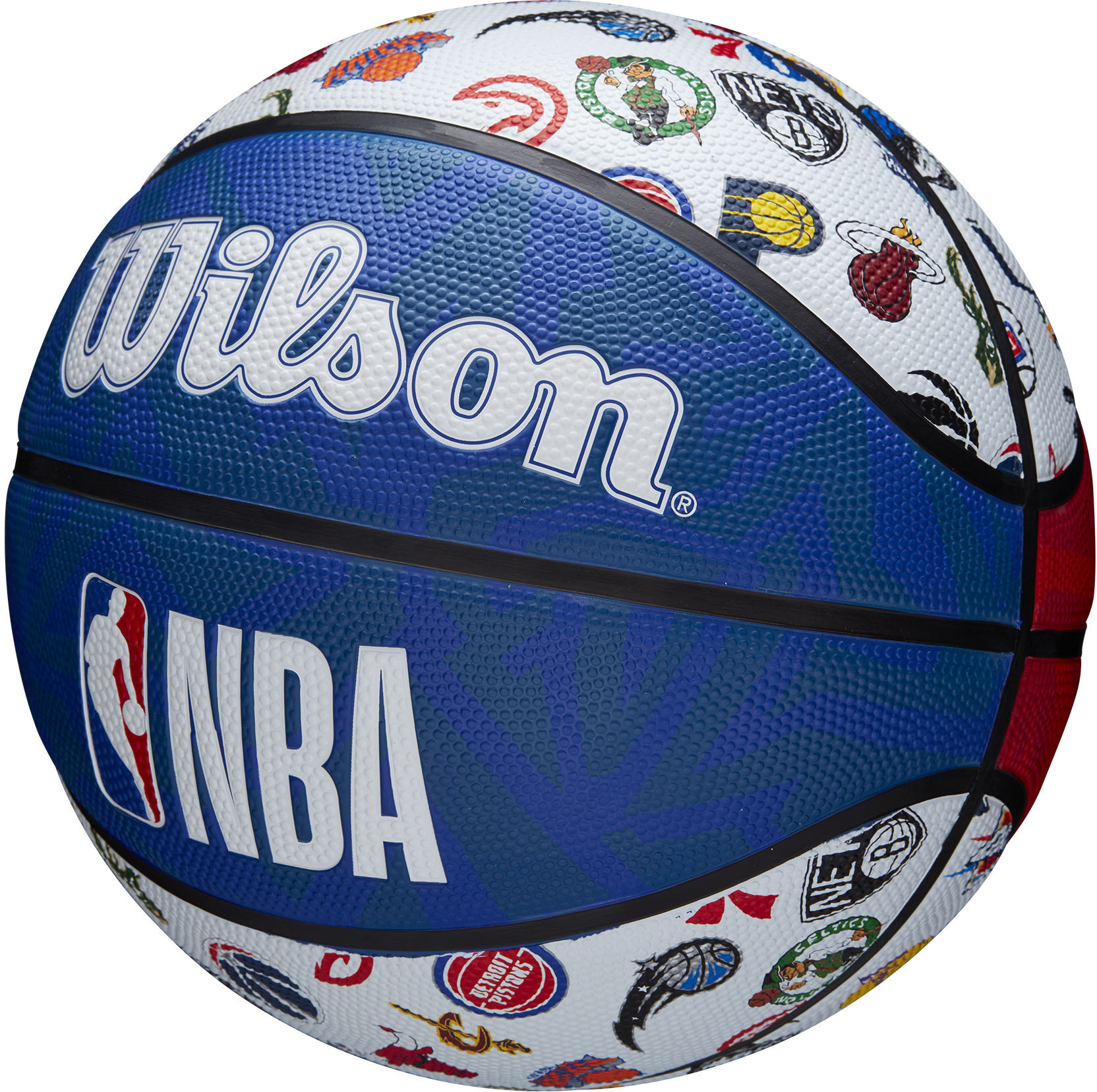 Basketball WILSON "NBA ALL TEAM BSKT RWB SZ7" Gr. 7, bunt, Bälle, Kinder, 7, Synthetik, bedruckt, Basketball, mit bedruckter Optik, aus Synthetik