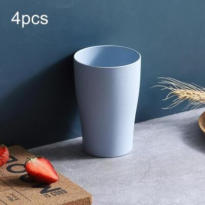 Inspired Deals Eco Wheat Straw Travel Toothbrush Cup Set, Unbreakable Portable Bathroom Cups light Blue