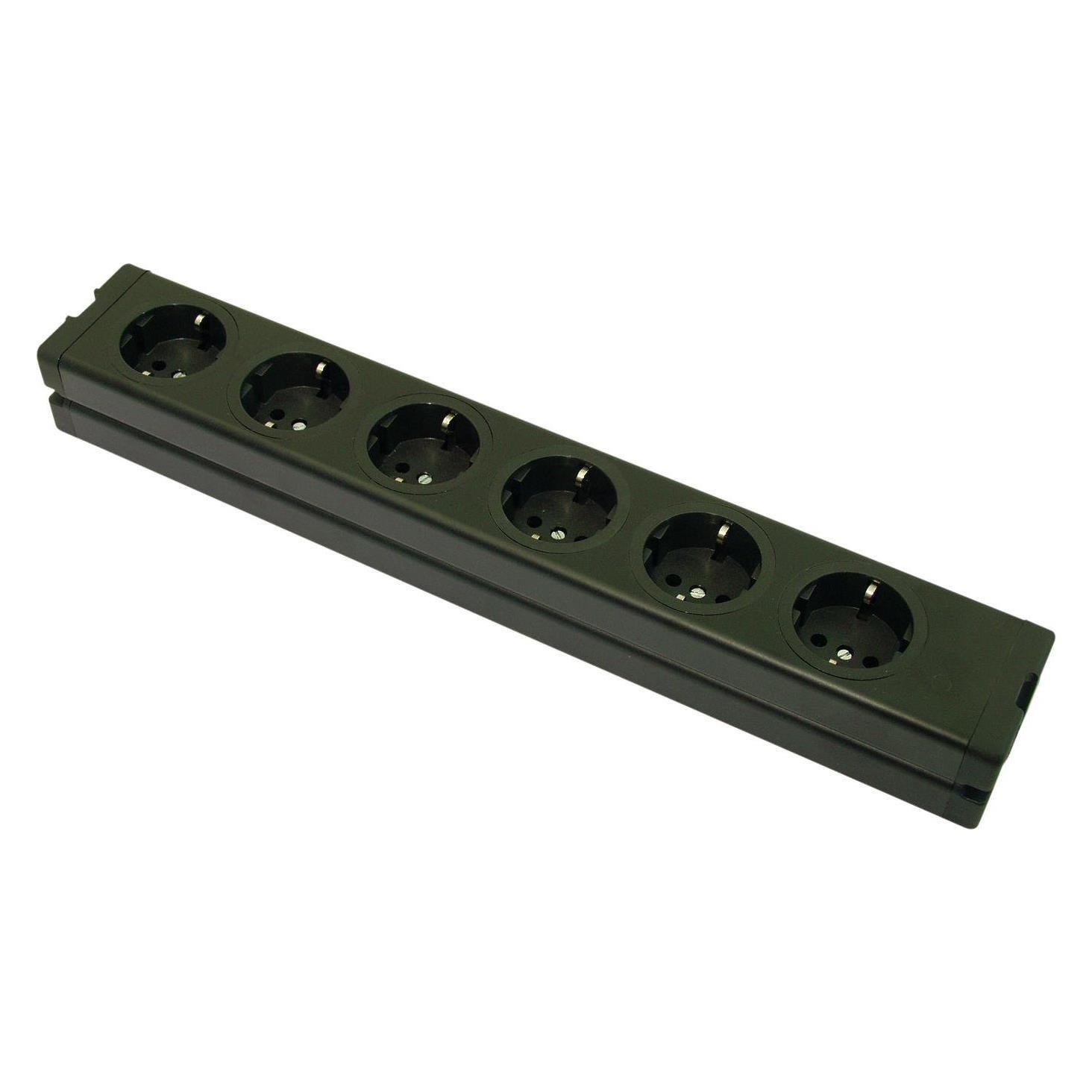 Eurolite Steckdosenleiste 6-fach ALU sw (6x) (30240080)