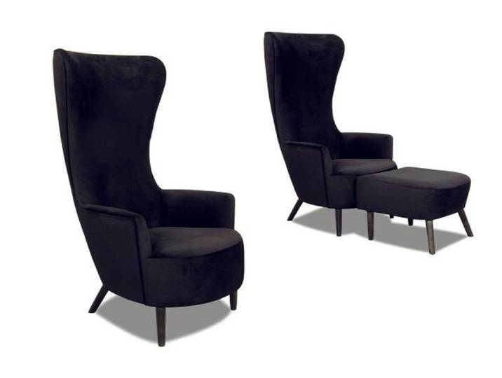 Xlmoebel Ohrensessel Lounge Sessel Cocktail Multimedia Fernseh Stuhl Sofa Space (Ohrensessel mit Hocker), Made in Europa