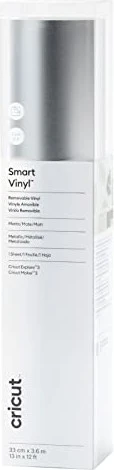 cricut Smart Vinyl Vinylfolie wiederablösbar silber 33,0 cm x 3,6 m, 1 Rolle
