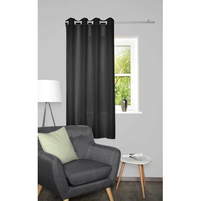 Vorhang HOME BASICS "BENOGA", schwarz, B:135cm H:175cm, Polyester, Gardinen, Ösenschal, Uni, Dekostruktur