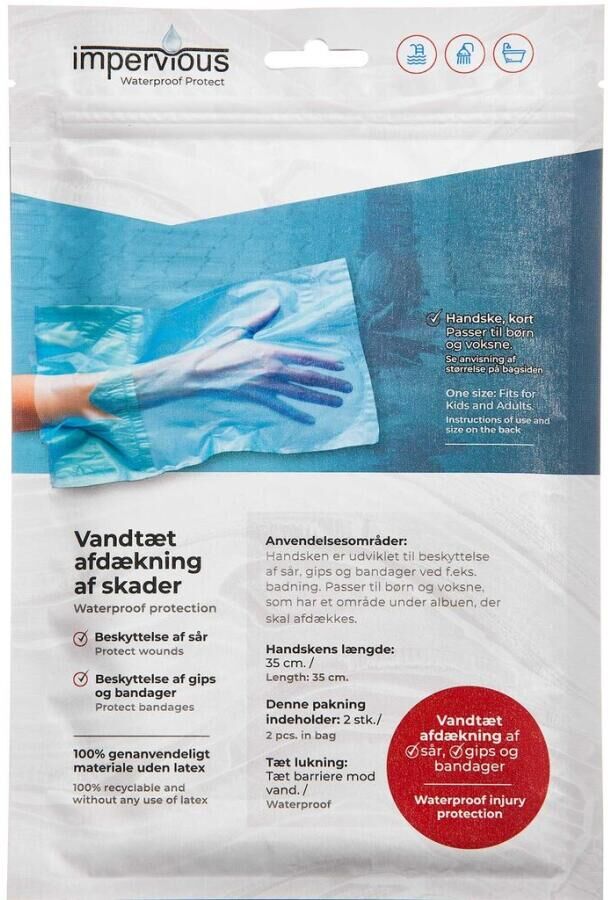 Impervious Handske Kort Medicinsk udstyr 2 stk