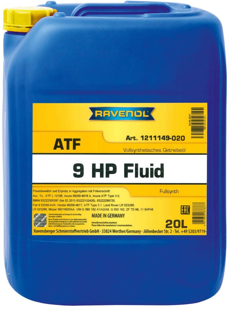Getriebeöl RAVENOL 1211149 ATF 9HP FLUID 20L