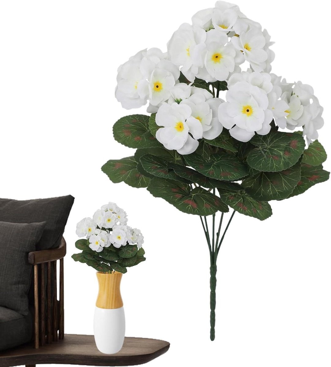 Set van 50 realistische witte kunstbloemen voor feestelijke decoratie