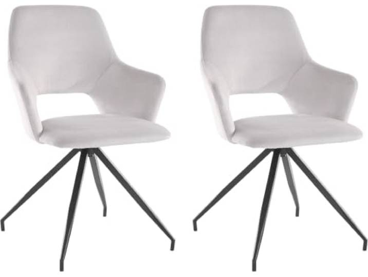Tracy Sessel aus grauem Velours, 2er-Pack