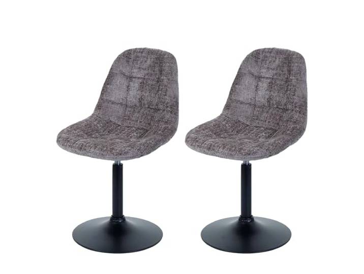 CHEFGASTRO 2er-Set Esszimmerstuhl HxBxT 83x47x43cm Sitzhöhe 47cm Stahl Stoff/Textil Chenille Braun Küchenstuhl Stuhl Drehstuhl