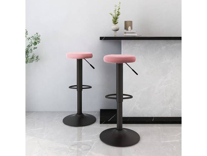 vidaXL Barhocker 2 Stk. Rosa Samt
