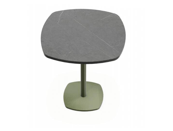 TABLE EN STRATIFIÉ CIRCA CARRÉE ANGLES ARRONDIS HT 75 CM