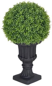 "Puleo International 25"" Single Bell Topiary Boxwood Artificial Tree"