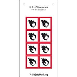 SafetyMarking 30.B1015 GHS-Gefahrenpiktogramm 02 Flamme Folie selbstklebend (B x H) 35 mm x 35 mm 8 St.
