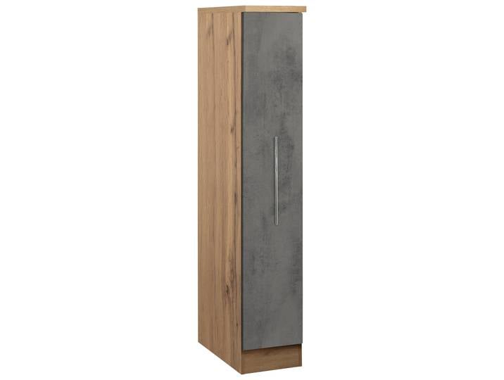 Apothekerschrank, Grau, 30x165x60 cm, Spanplatte, 3 Ablagen, Modern