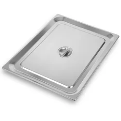 VERTES GN Deckel 2/1 Gastro Norm Gastronorm (Edelstahl, Hygienisch, Rostfrei, Kratzfest, Temperaturbeständig von -40° bis +300°C, mit Griff)