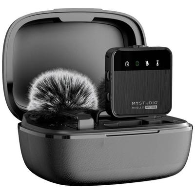 Ansteck Studiomikrofon Easypix MyStudio® Wireless Mic Duo Übertragungsart (Details):Kabelgebunden, Funk inkl. Windschutz, inkl. Mikrofoncase