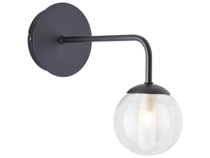 Brilliant Lampe Gitse Wandleuchte schwarz/transparent Metall schwarz 1x QT14, G9, 20 W