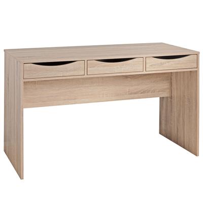 KADIMA DESIGN Schreibtisch MASSA 120 cm, Design Büro-Tisch in Sonoma Eiche, Moderner Computer-Tisch mit 3 Schubladen und Stauraum, Platzsparender