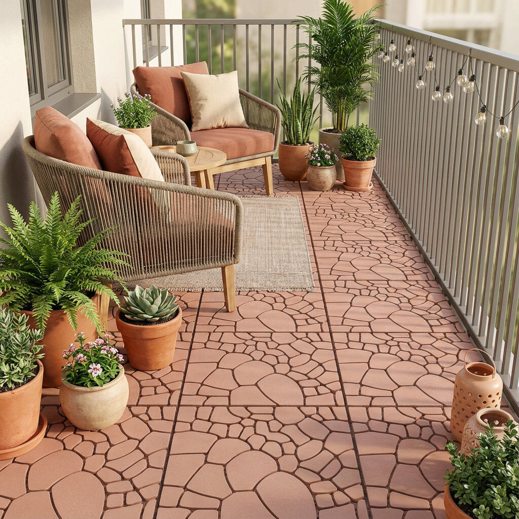 RICH HOLY ENTERPRISE CO., LIMITED 30.5cm L x 30.5cm W Plastic Interlocking Deck Deck Tile Kit Brown Deck Tile Kit