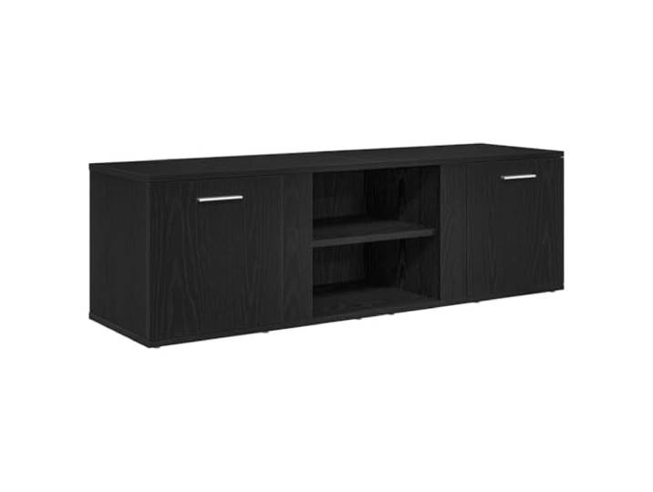 hliofuir TV-Schrank Schwarzeiche Lowboard 120x34x37 cm Fernsehschrank Ideal fürs Wohnzimmer und Schlafzimmer mit 2 geschlossenen Türen und 2 offenen Fächern für Mediageräte.