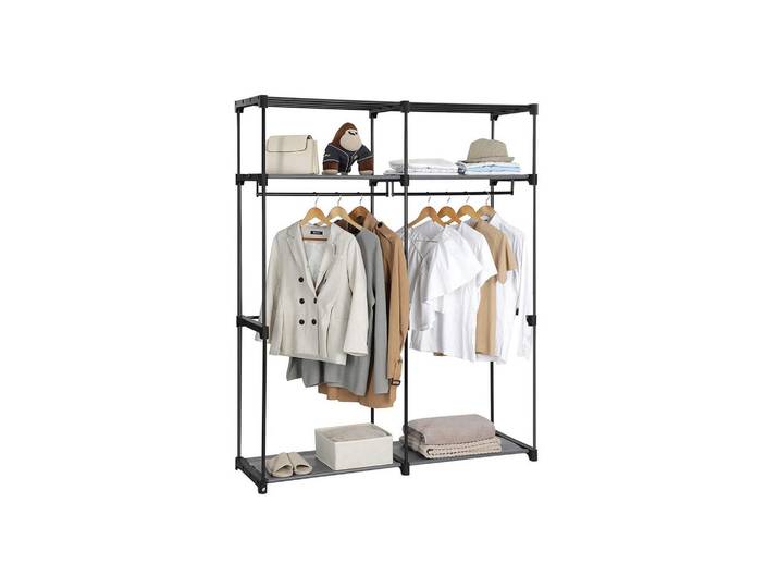 Hansiro Stoffschrank Antananarivo, Grau, Kunststoff, 43x174x140 cm, Schlafzimmer, Kleiderschränke, Stoffschrank