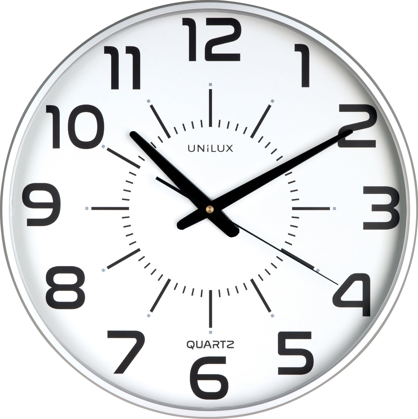 UNiLUX Wandklok Maxi Pop Quartz, Analoog, Zilver, Diameter: 40 cm