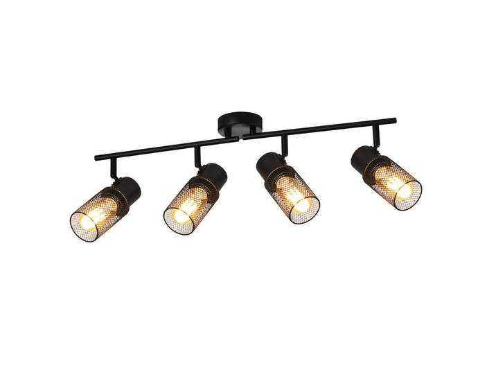 Nettlife Deckenleuchte Käfig 4-flammig 62/16/21 cm, Schwarz, Metall, E27, 16x21x62 cm, Lampen & Leuchten, LED Beleuchtung, LED-Deckenleuchten