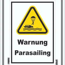 HB-Druck Schild Warnung Parasailing A4 (210x297mm)