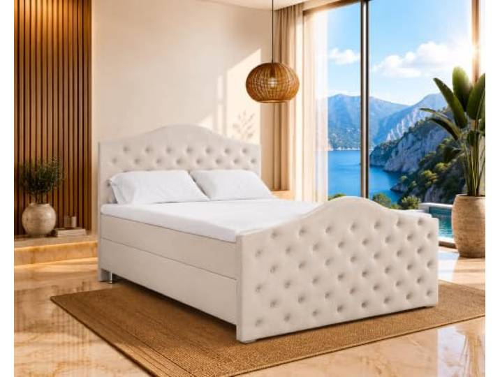 Best For Home - Roma Boxspringbett Bonellfederkern inkl. 7-Zonen Topper T-30 Boxspringbett mit Bettkasten Polsterbett mit Bettkasten Boxspringbett mit Matratze Bettkastenbett mit Lieferung