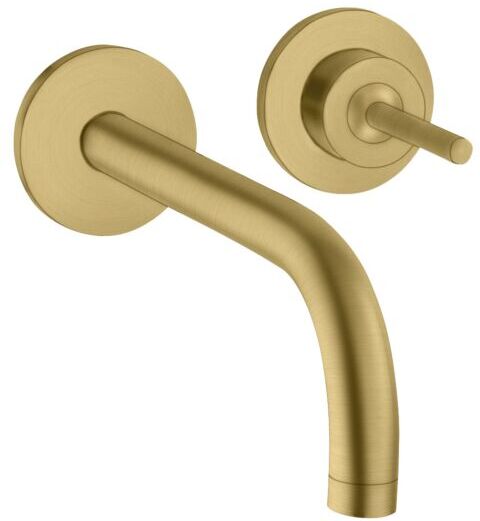 Hansgrohe Axor Uno Fertigmontageset 38113250 Unterputz-Waschtischarmatur, Pin-Griff, Rosetten, Ausladung 165 mm, brushed gold optic