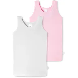 2 Schiesser Kinder-Unterhemden - Mädchen - Gr. 98 - weiß